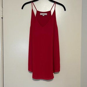 LOFT Red V Neck Strappy Cami